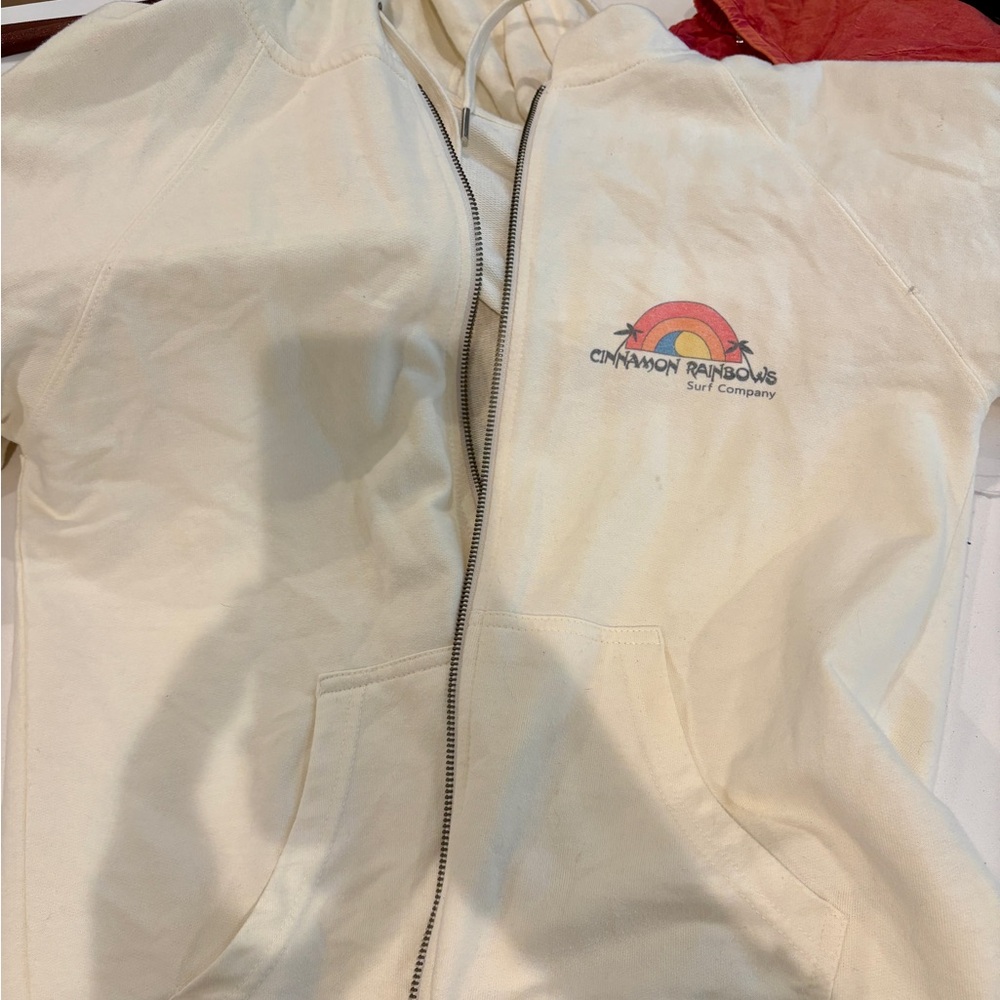 Cinnamon Rainbows Surf Company Cream Hoodie
